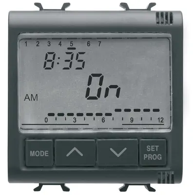 Programator electronic 1 canal 230V Gewiss Chorus GW12581, negru satin