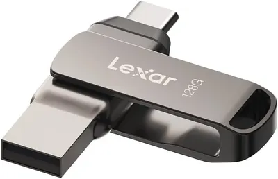 Memorie flash Lexar JumpDrive - D400, 128GB, USB-A/C 3.1, argintiu