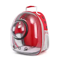 Rucsac pentru transport pisici, cu hublou, rosu, 41 x 32 x 25 cm