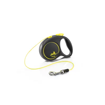 Lesa retractabila Flexi, neon, lungime 3 m, pentru caini cu greutate de pana la 8 kg