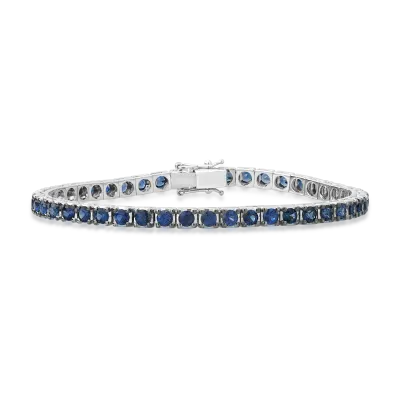 Bratara tennis din aur alb cu safire de 6.7ct
