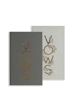 Wedding Vows Book: A Set of Heirloom-Quality Vow Books with Foil Accents and Hand Drawn Illustrations