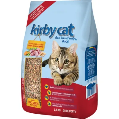 Hrana uscata pisici Kirby Cat, Pui si Curcan 1.5kg