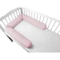 Aparatoare pentru patut, MimiNu, Tip rulou, Cu husa detasabila, Lungime 180 cm, Din bumbac certificat Oeko Tex Standard 100, Colectia Royal, Powder Pink