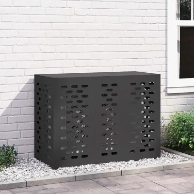 vidaXL Husă pentru aer condiționat Negru 110 x 50 x 80 cm Oțel