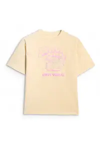 Tricou Oversize Fete Junior - Bumbac - Imprimeu - 32687 - Crem