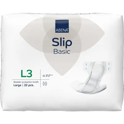 Scutece pentru adulti Slip Basic L3 cu absorbtie 3300ml, 22 bucati, Abena