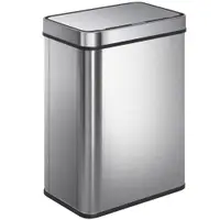 HOMCOM Coș de gunoi cu senzor 50 L cu capac cu închidere silențioasă, coș de gunoi automat din oțel inoxidabil, argintiu | Aosom Romania