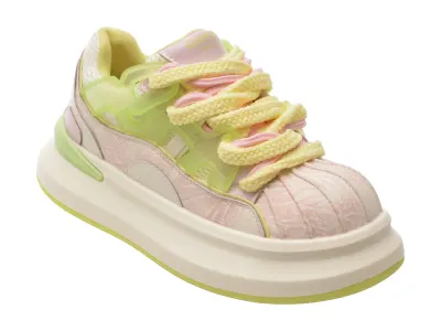 Pantofi sport GRYXX roz, 3708, din material textil si piele naturala