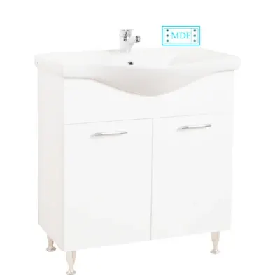 Set Baza front MDF si Lavoar seria 153, 75 cm, alb