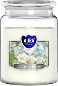 Lumânare parfumată Bispol Aura - Blooming Jasmine, 500 g