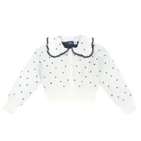 Cardigan bebelusi Chicco tricotat, alb cu bleumarin, 00580-69MC