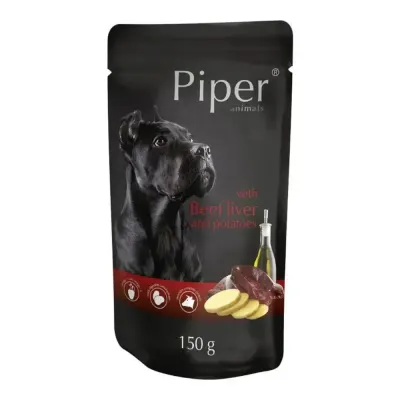 Hrana umeda pentru caini Piper Adult cu ficat de vita cartofi 500 gr