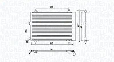Radiator Ac Condensator Potrivit Citroen Berlingo, Berlingo Minivan, Xsara Picasso; Peugeot Partner, Partner Minivan 1.6d 05.04-12.15