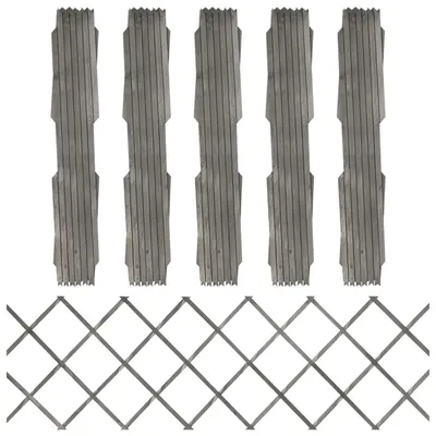 vidaXL Garduri din spalier, 5 buc., gri, 180x60 cm, lemn masiv de brad