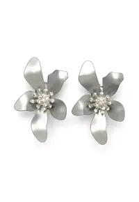 Cercei de aluminiu in forma de floare - Gri