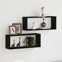 vidaXL Șemele de perete 2 buc. Stejar Negru 60 x 15 x 23 cm