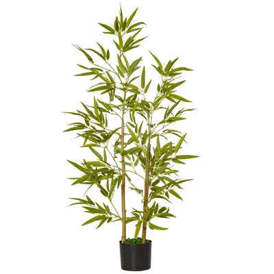 HOMCOM Bambus Artificial Luxuriant în Ghiveci, 120 cm, 336 Frunze Verzi, Decor Elegant Interior/Exterior | Aosom Romania