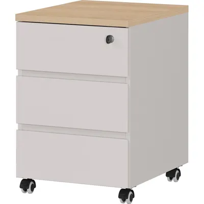 Dulap crem cu aspect mat cu încuietoare/pe roți 41x60x50 cm Lissabon – Germania