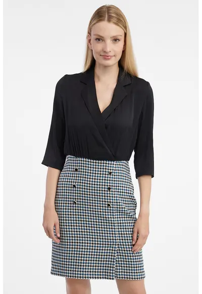 Rochie cu design 2-in-1 - Negru