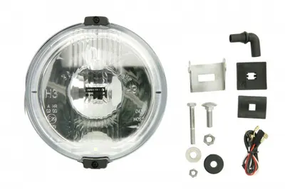 Far universal stanga dreapta (faza lunga, H3 LED, 12V, diametru 183mm, alb, plastic, negru, lumini pozitie, lungime cablu: 150mm)
