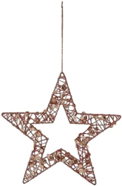 Decorare Eurolamp - Stea cu paiete, 25 cm, Șampanie