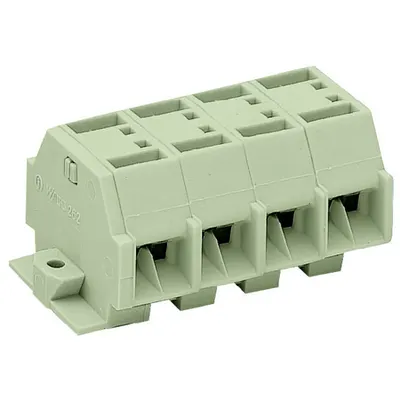 4-conductor terminal strip; suitable for Ex e II applications; 4-pole; without push-buttons; with fixing flanges; for screw or similar mounting types; Fixing hole 3.2 mm Ø; 4 mm²; CAGE CLAMP®; 4,00 mm²; light gray