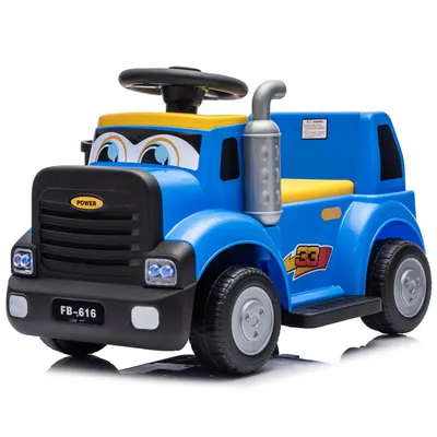 Camion electric multifunctional 2 in1 Lightning 33 pentru copii 18-36 luni, 30W 6V, culoare dark blue