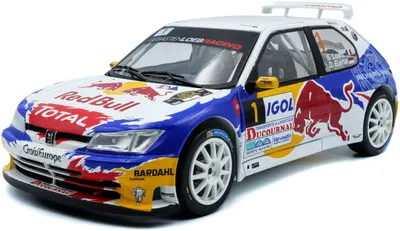 Model de colecție SOLIDO Curse: Mașini - Peugeot 306 Maxi #1 S.Loeb/D.Elena Rally du Var (White) (2017) (SOL1808308)