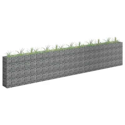 vidaXL Strat înălțat gabion, 450 x 30 x 90 cm, oțel inoxidabil