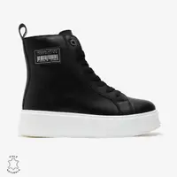 Ghete dama din Piele Naturala CRL0649 NEGRU CU ALB