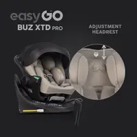 Set scoica auto reclinabila si baza isofix rotativa EasyGo Buz XTD Pro Taupe i-Size, omologat R129, pentru copii de 40-87 cm
