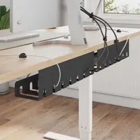 vidaXL Recipient pentru gestionarea cablurilor sub birou 2 buc. Negru