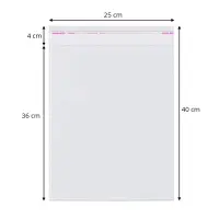 Pungi cu clapetă adezivă - lungimi între 2 și 40cm (set 1000 buc) - 25x40cm