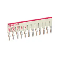 Staggered jumper; insulated; 12-way; Nominal current 25 A; suitable for 2002 and 2003 Series rail-mounted terminal blocks; light gray