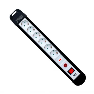 Prelungitor cu protectie 6 prize, 3 x 1.5mm 5 metri, TED