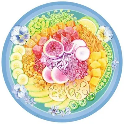 Puzzle Cerc Bol Cu Fructe Si Legume, 500 Piese