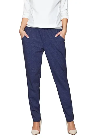 Pantaloni dama - Viscoza/Poliester/Elastan - Bleumarin