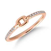 Inel din aur roz cu diamante de 0.10ct