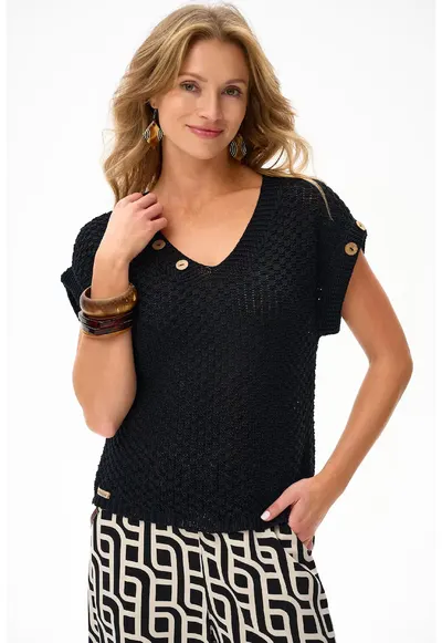 Tricou tricotat cu decolteu in v Lusi