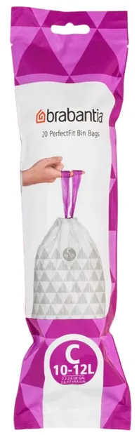 Sac de gunoi Brabantia - PerfectFit, mărimea C, 10-12 l, 20 buc