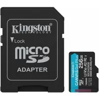 Card Memorie microSDXC Kingston Canvas Go Plus Android A2, 256Gb, Clasa 10 / UHS-1 U3, Cu Adaptor SDCG4/256GB