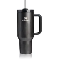 Stanley Quencher H2.O Fluted Tumbler pahar din oțel inoxidabil cu pai mare Black PVD 1 buc