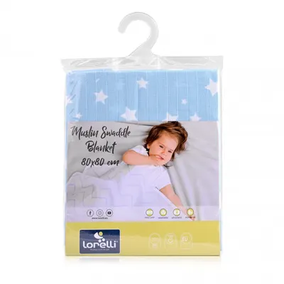 Scutec pled din muselina 80x80 cm Aquatic with Stars