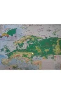 Harta fizica a Europei + Harta politica a Europei 1:20.000.000/1:22.000.000