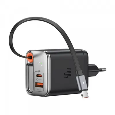 Incarcator Retea Cu Cablu USB-C McDodo CH-4281 FreeGo Display, 40W, 3A, 1 x USB-A - 1 x USB-C, Negru