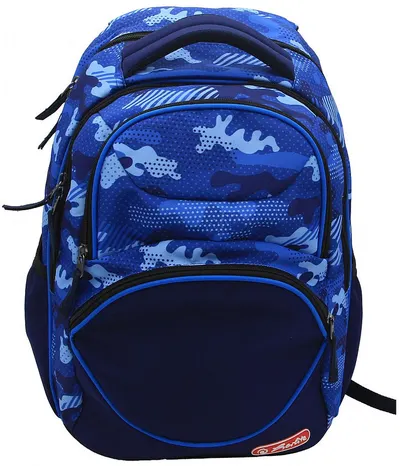 Ghiozdan școlar Herlitz Zipper Cube - Blue Army