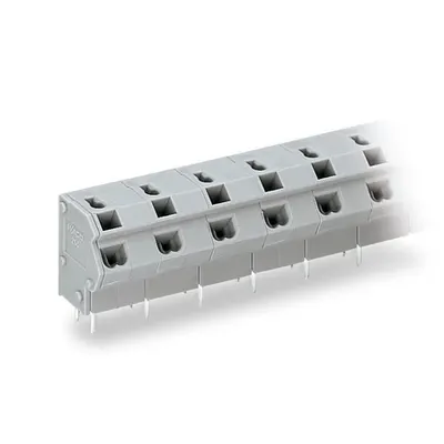 2-conductor PCB terminal block; 0.75 mm²; Pin spacing 10/10.16 mm; 16-pole; PUSH WIRE®; 0,75 mm²; gray