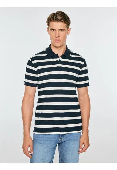 Tricou polo in dungi - din bumbac Talus 403