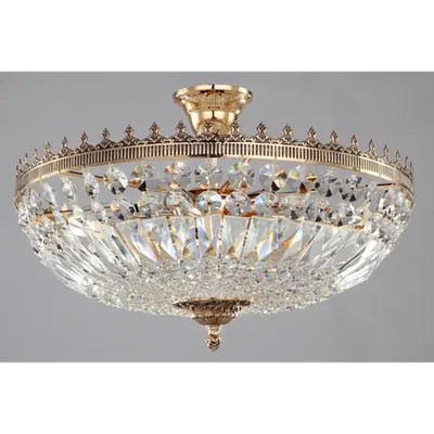 Candelabru Diamant Crystal Tiara 6 becuri dulie E14, 230V,D.54cm, H.37 cm,Auriu